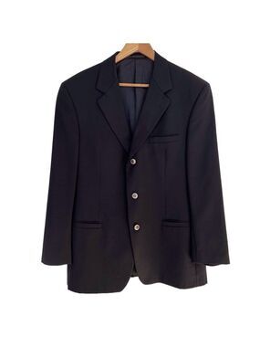 Versace Classic V2 blazer suit jacket black 3 button front closure 100% wool 52R